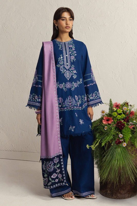 Zara Shahjahan - Coco Winter Unstitched - NEELAM-4A - Unstitched