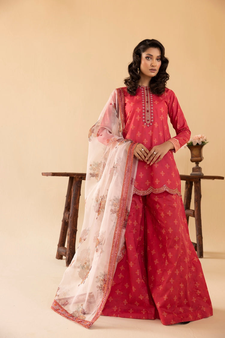 Picture of 3-PC Stitched Printed Cambric Suit - Available at Raja Sahib