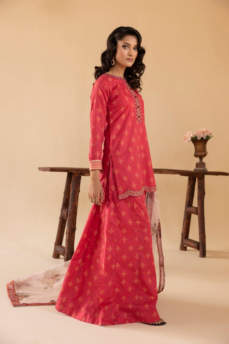 Picture of 3-PC Stitched Printed Cambric Suit - Available at Raja Sahib