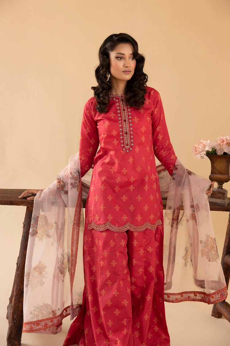 Picture of 3-PC Stitched Printed Cambric Suit - Available at Raja Sahib