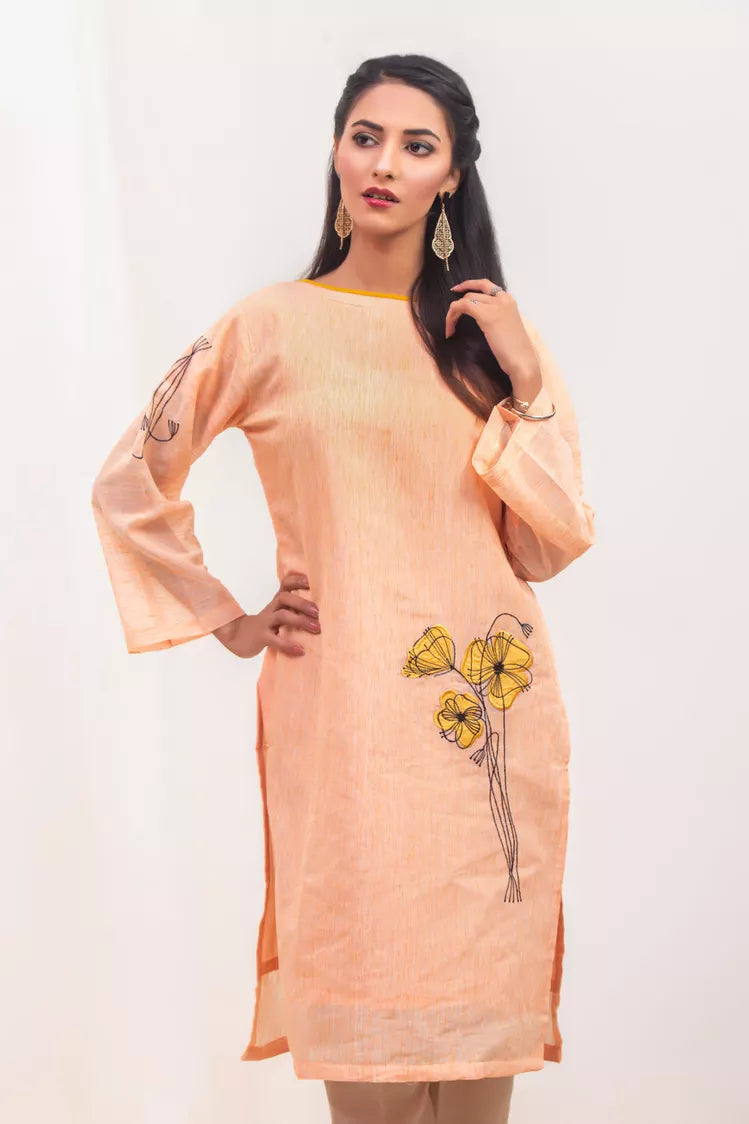 Picture of Silcot - Amirah Peach-Hued Shirt - Available at Raja Sahib