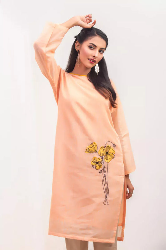 Silcot - Amirah Peach-Hued Shirt