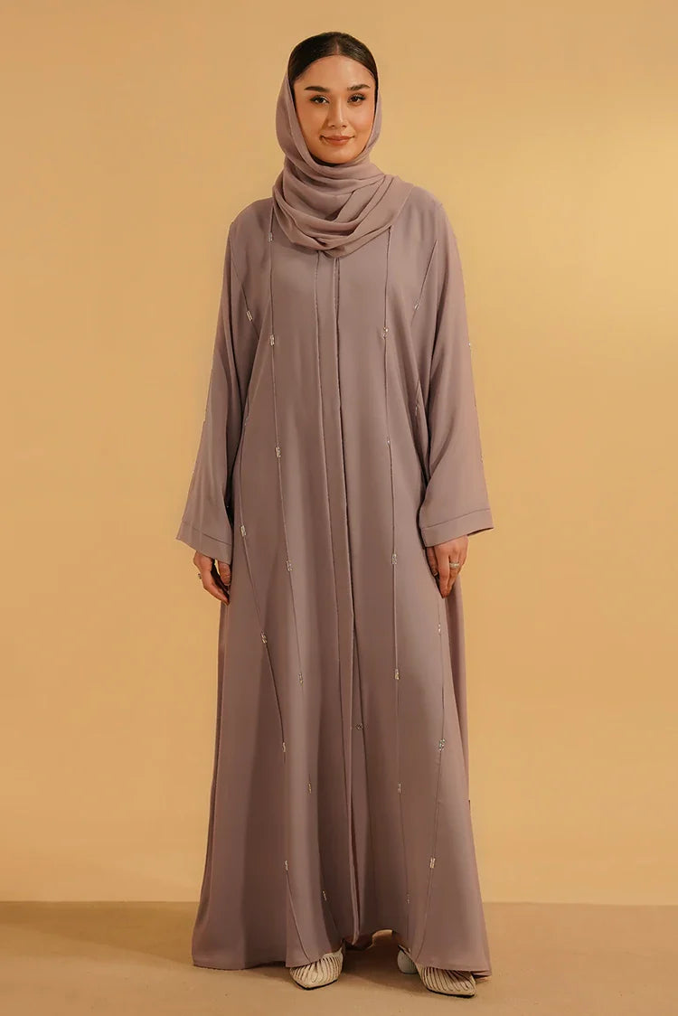 Picture of Divinely Crafted - Embellished Abaya - Lilac - Available at Raja Sahib