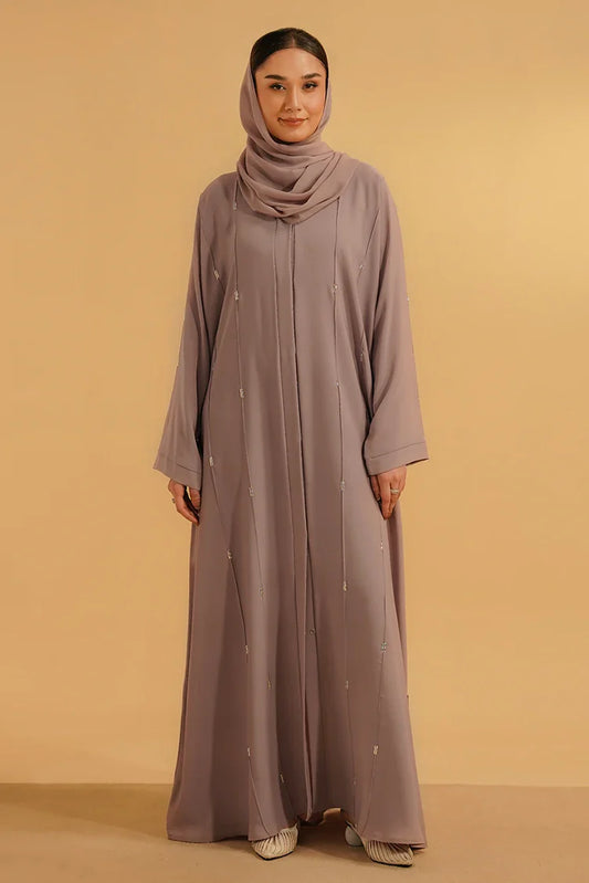 Picture of Divinely Crafted - Embellished Abaya - Lilac - Available at Raja Sahib