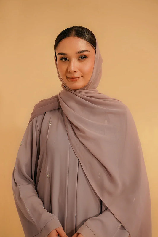 Picture of Divinely Crafted - Embellished Abaya - Lilac - Available at Raja Sahib