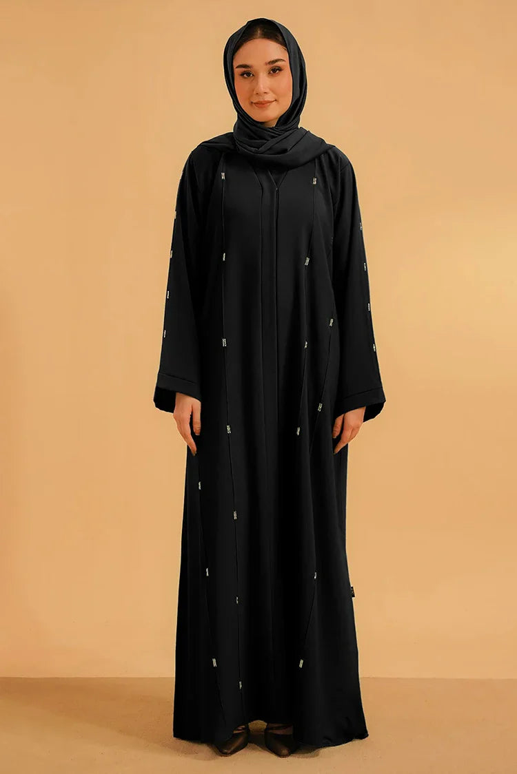 Picture of Divinely Crafted - Embellished Abaya - Black - Available at Raja Sahib