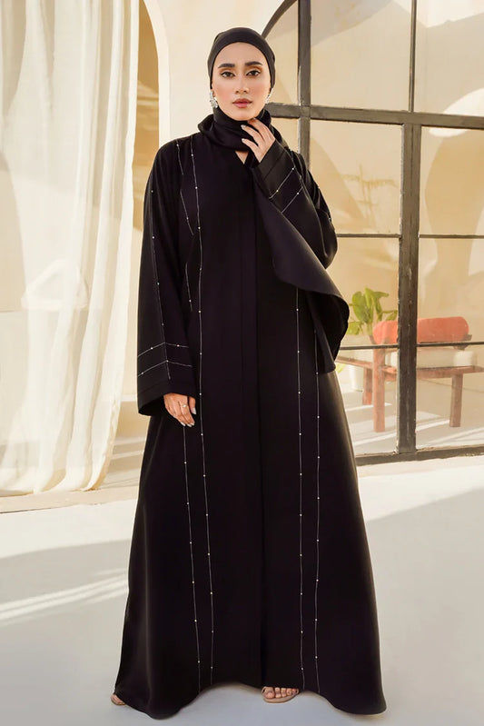Picture of Divinely Crafted - Hareer Abaya - Buttoned Up - Available at Raja Sahib