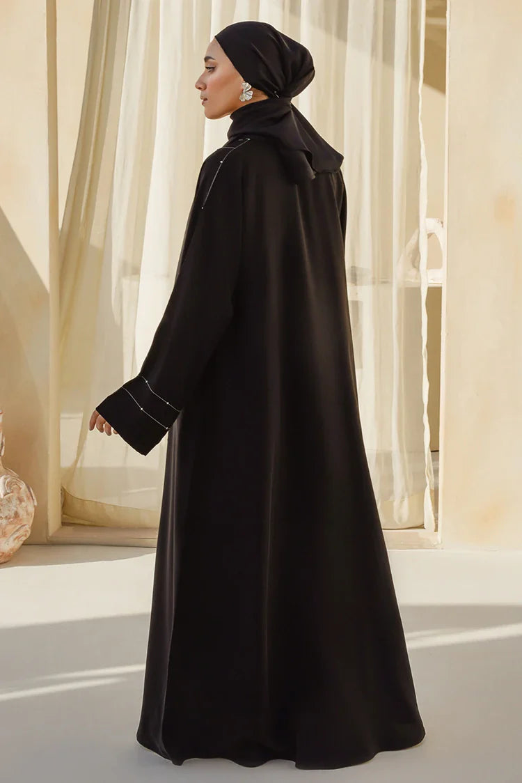 Picture of Divinely Crafted - Hareer Abaya - Buttoned Up - Available at Raja Sahib