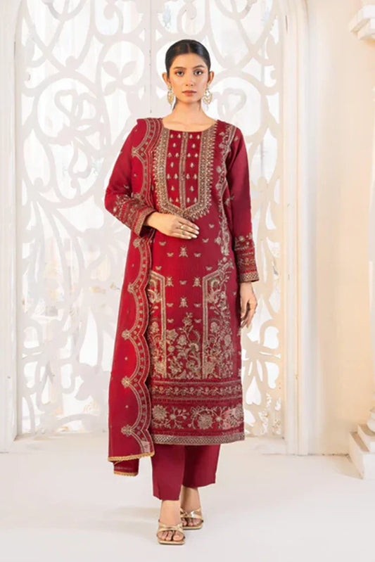 Picture of Khubsurat - 4 Piece Stitched Embroidered - Red - 3339-KH-ORNT - Available at Raja Sahib