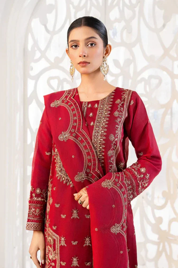 Picture of Khubsurat - 4 Piece Stitched Embroidered - Red - 3339-KH-ORNT - Available at Raja Sahib