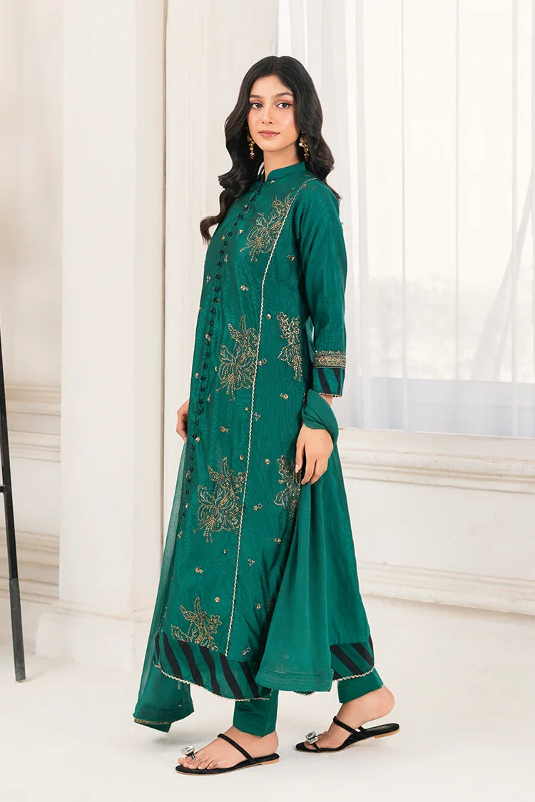 Picture of Khubsurat - 3 Piece Stitched Embroidered - Bottle Green - 3389-KH-SKTN - Available at Raja Sahib