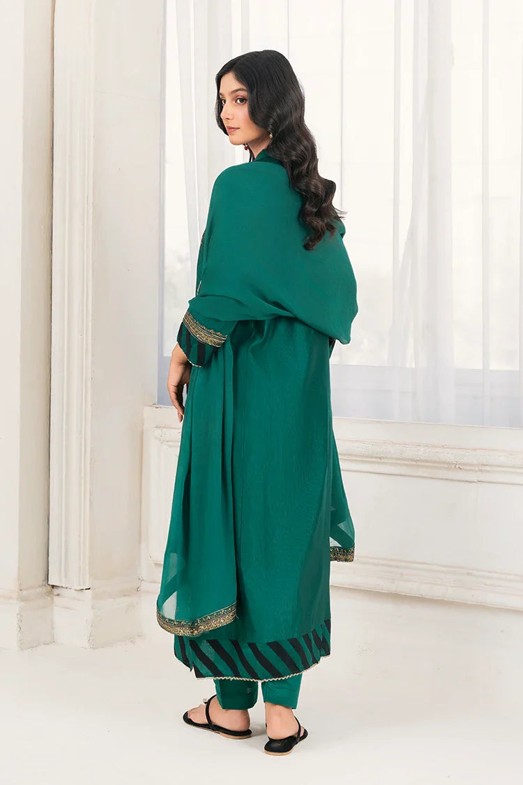 Picture of Khubsurat - 3 Piece Stitched Embroidered - Bottle Green - 3389-KH-SKTN - Available at Raja Sahib