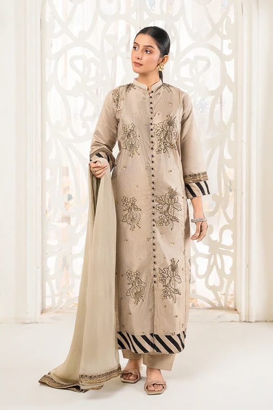 Khubsurat - 3 Piece Stitched Embroidered - Olive Skin - 3389-KH-SKTN