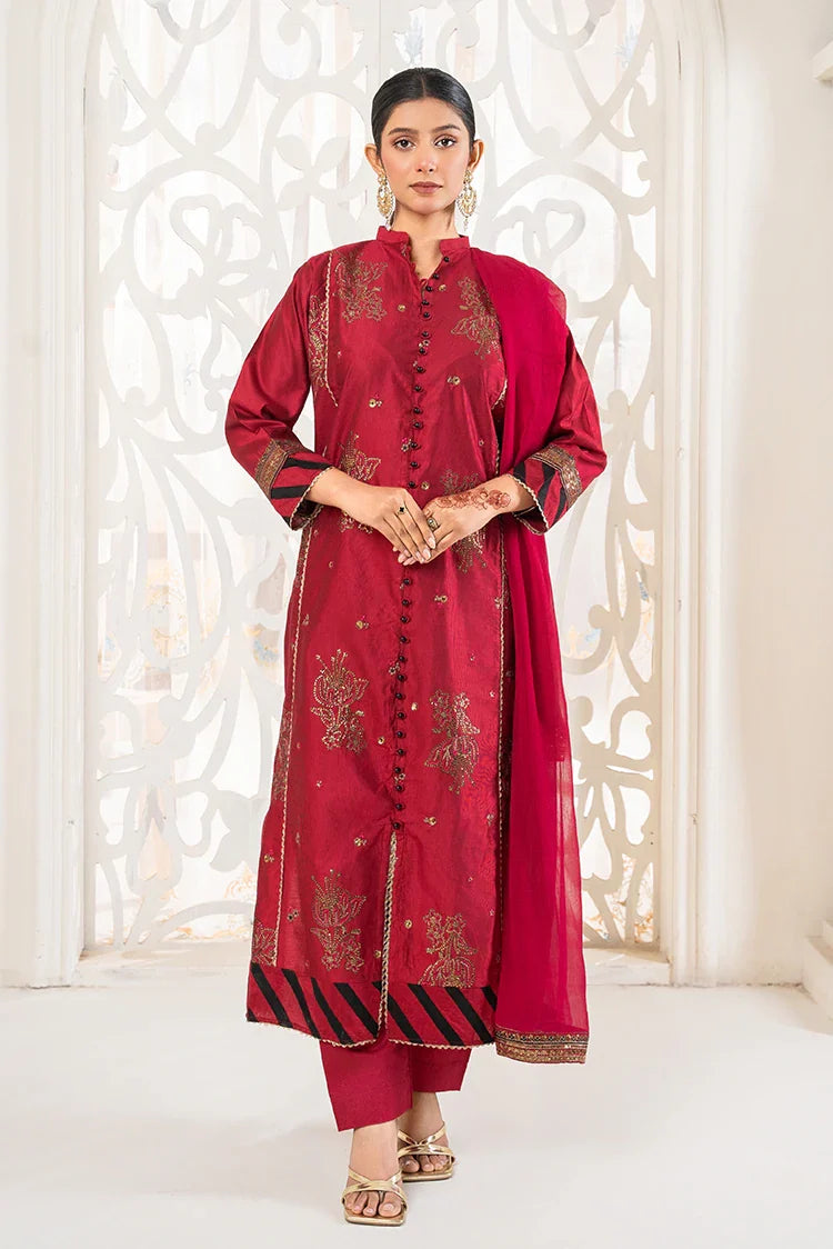 Picture of Khubsurat - 3 Piece Stitched Embroidered - Red - 3389-KH-SKTN - Available at Raja Sahib