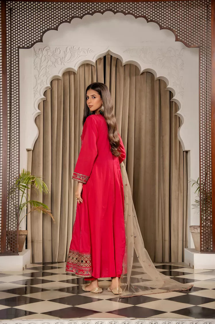 Picture of Khubsurat - 3 Pieces Ready to Wear - Shocking Pink - 3701-KH-CT - Available at Raja Sahib