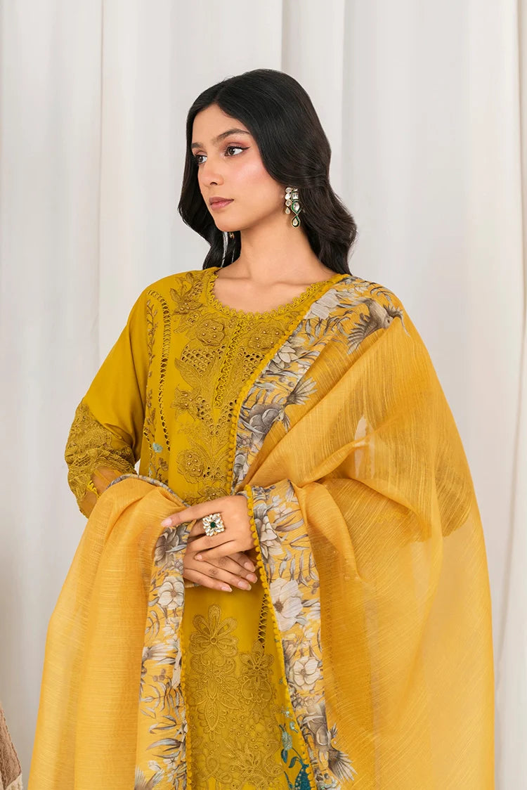 Picture of Khubsurat - 3 Piece Ready To Wear - Mustard - 3804-KH-CT - Available at Raja Sahib