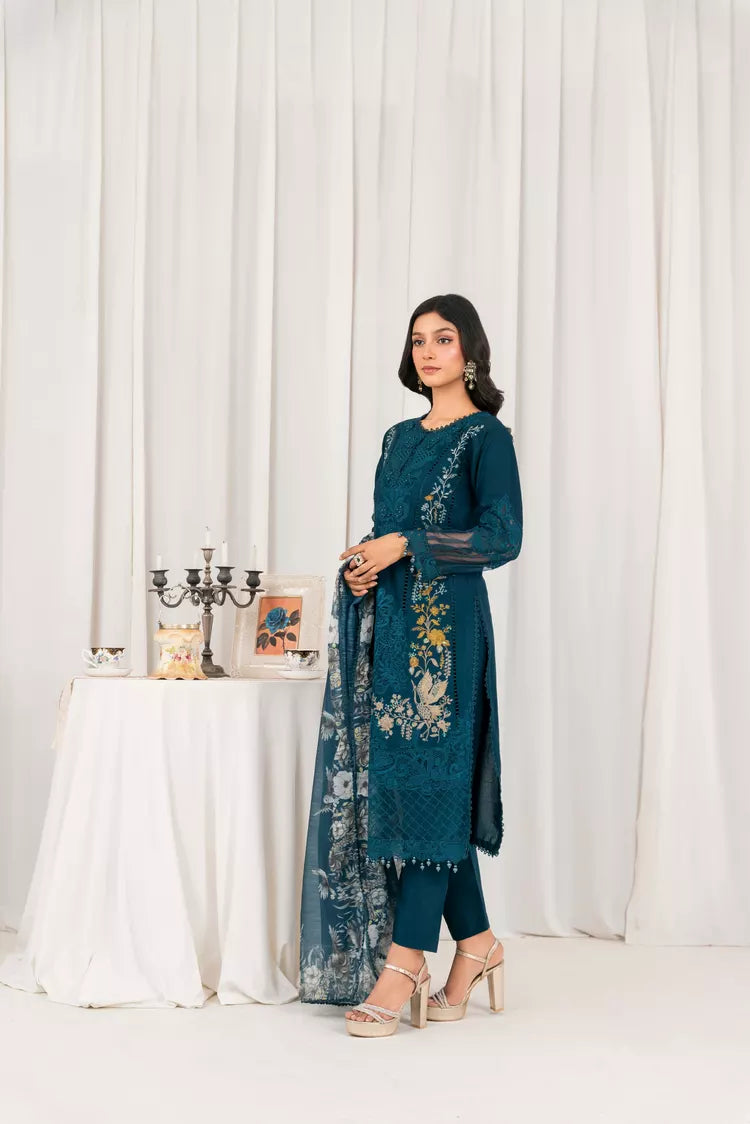 Picture of Khubsurat - 3 Piece Ready To Wear - Navy - 3804-KH-CT - Available at Raja Sahib