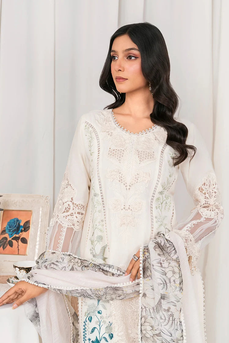 Picture of Khubsurat - 3 Piece Ready To Wear - White - 3804-KH-CT - Available at Raja Sahib