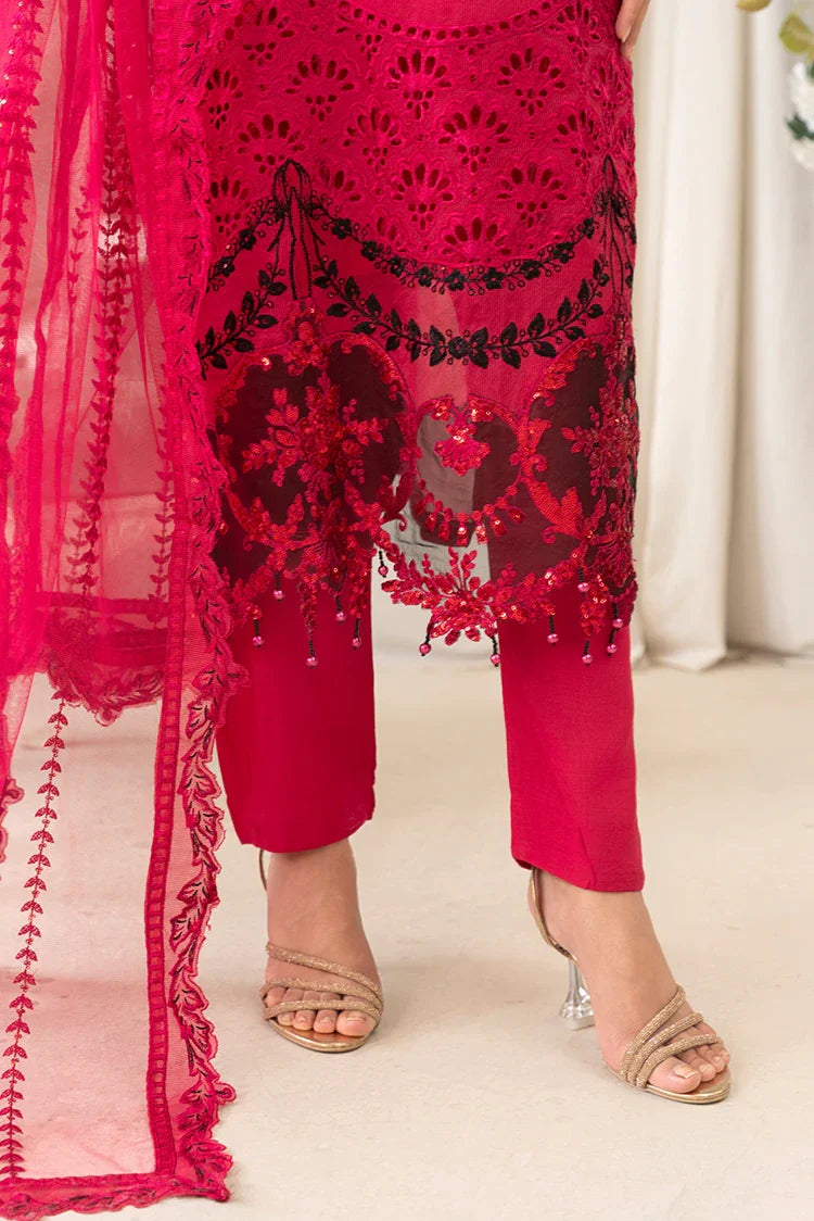 Picture of Khubsurat - Dastaan - 3 Piece Ready To Wear - Shocking Pink - 3841-KH-OR-NT - Available at Raja Sahib
