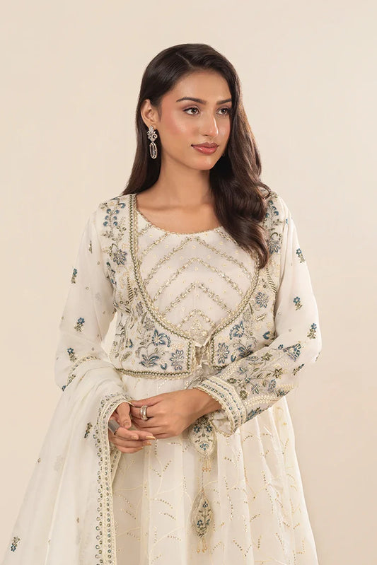 Khubsurat - 4 Piece Stitched Embroidered - Off White - 3881-KH-ORNT