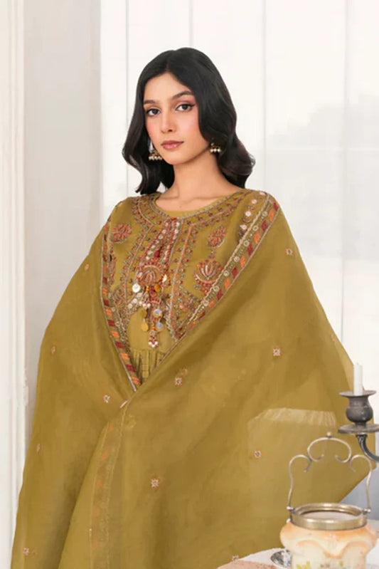 Picture of Khubsurat - 4 Piece Stitched Embroidered - Mustard - 3985-KH-OR-NT - Available at Raja Sahib