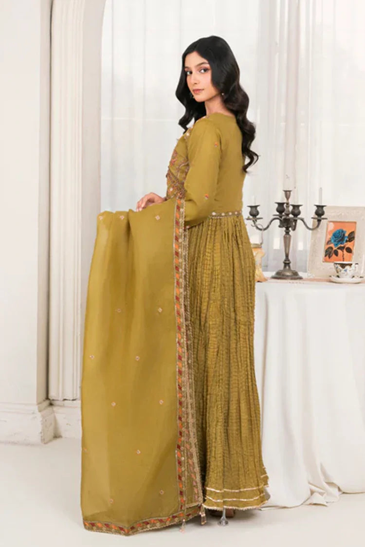 Picture of Khubsurat - 4 Piece Stitched Embroidered - Mustard - 3985-KH-OR-NT - Available at Raja Sahib