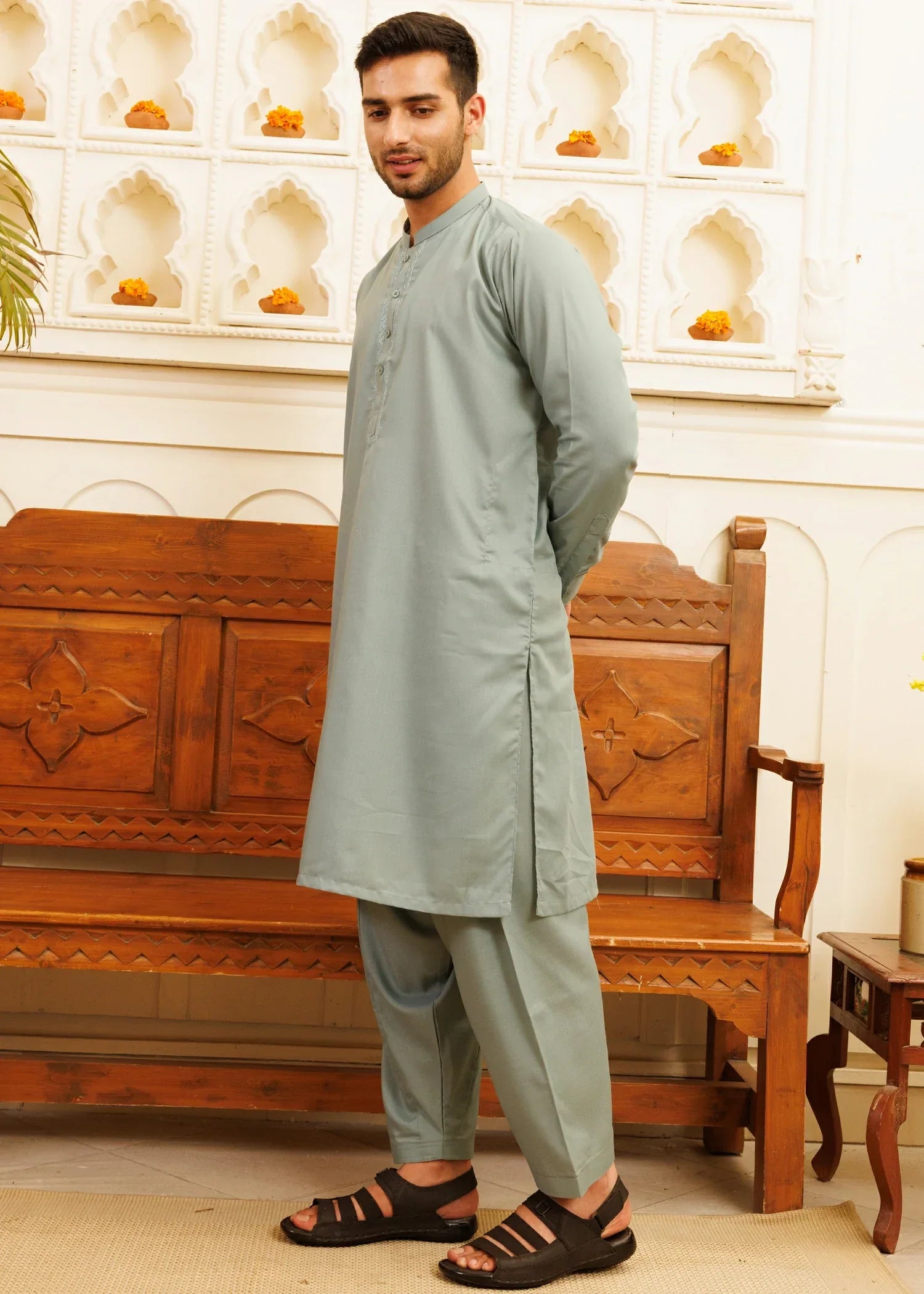 Picture of Wash & Wear | Green Ban Shalwar Kameez - Available at Raja Sahib