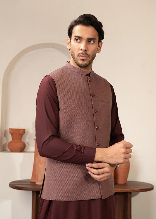 Picture of Platinum Brown | Waist Coat - Available at Raja Sahib
