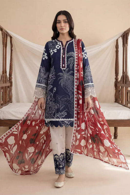 Picture of Peelu - 3 Piece - Stitched Lawn Suit Monochrome Muse - Available at Raja Sahib