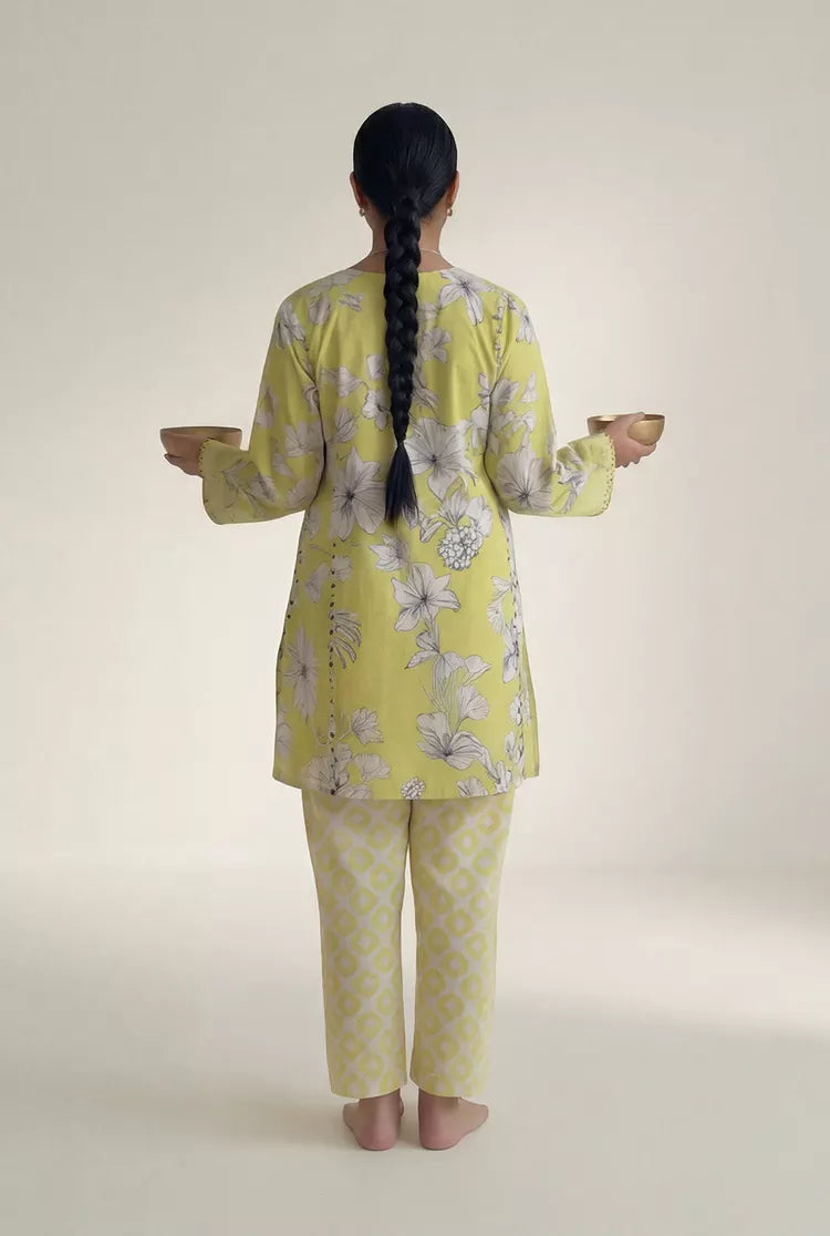 Picture of Peelu - 3 Piece - Stitched Lawn Suit Golden Clover - Available at Raja Sahib