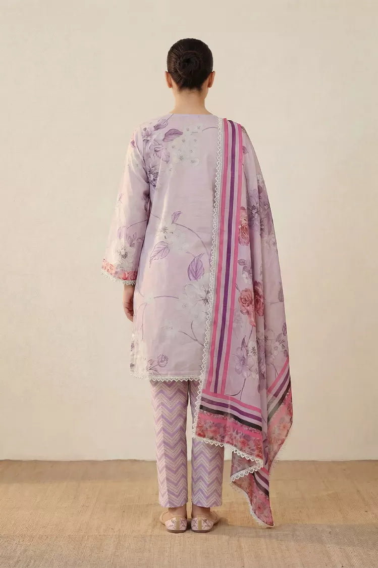 Picture of Peelu - 3 Piece - Stitched Lawn Suit Indigo Stripes - Available at Raja Sahib