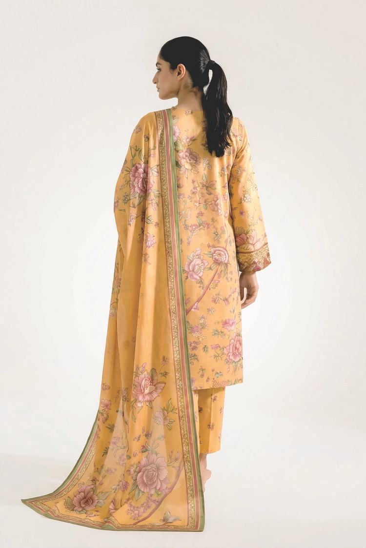 Picture of Peelu - 3 Piece - Stitched Lawn Suit Autumn Rose - Available at Raja Sahib