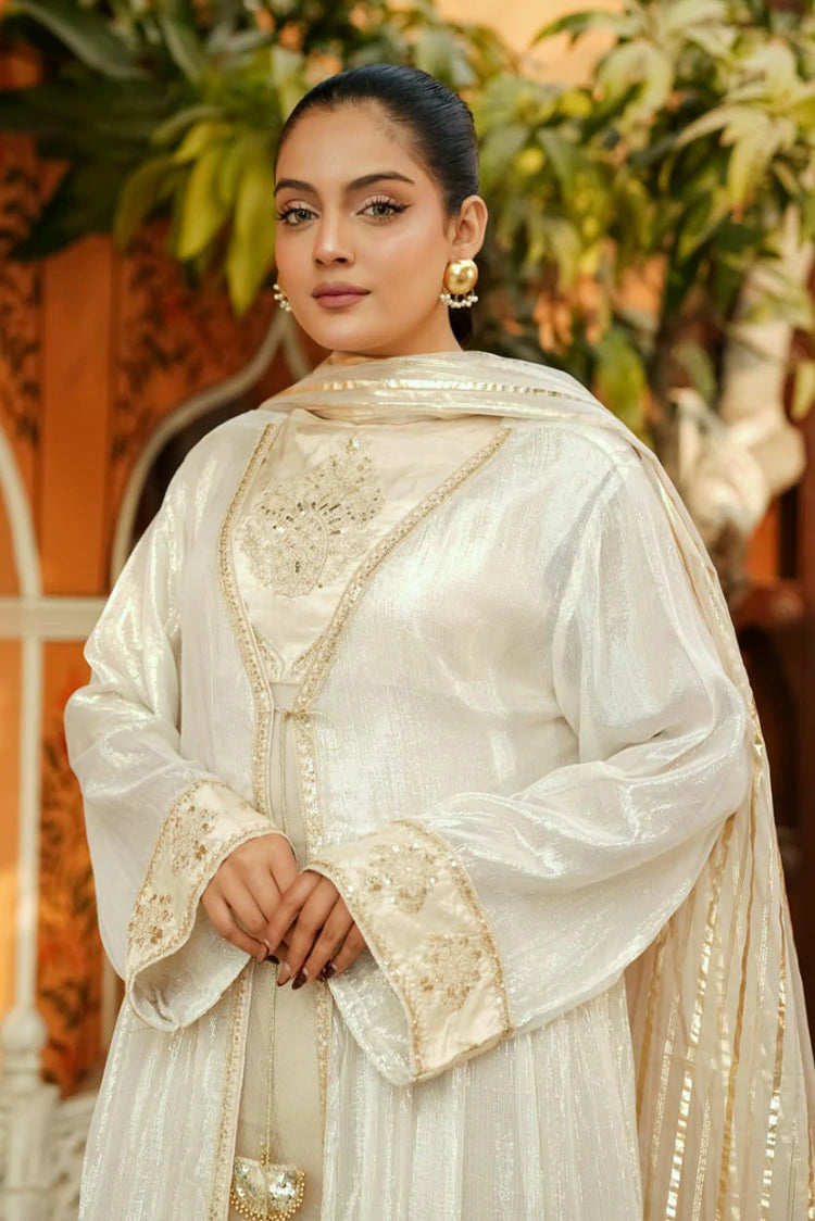 Picture of Abar - Farah Jawahir Collection - 3 Piece - Pearl Gold - Available at Raja Sahib