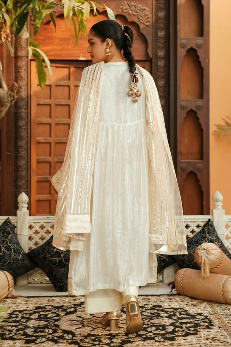 Picture of Abar - Farah Jawahir Collection - 3 Piece - Pearl Gold - Available at Raja Sahib