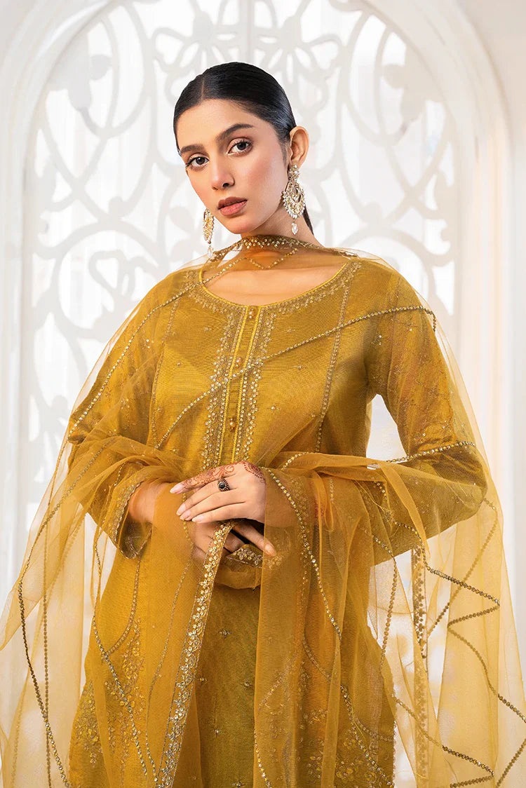 Picture of Khubsurat - 3 Piece Stitched Embroidered - Mustard - 4041-KH-SKTN - Available at Raja Sahib