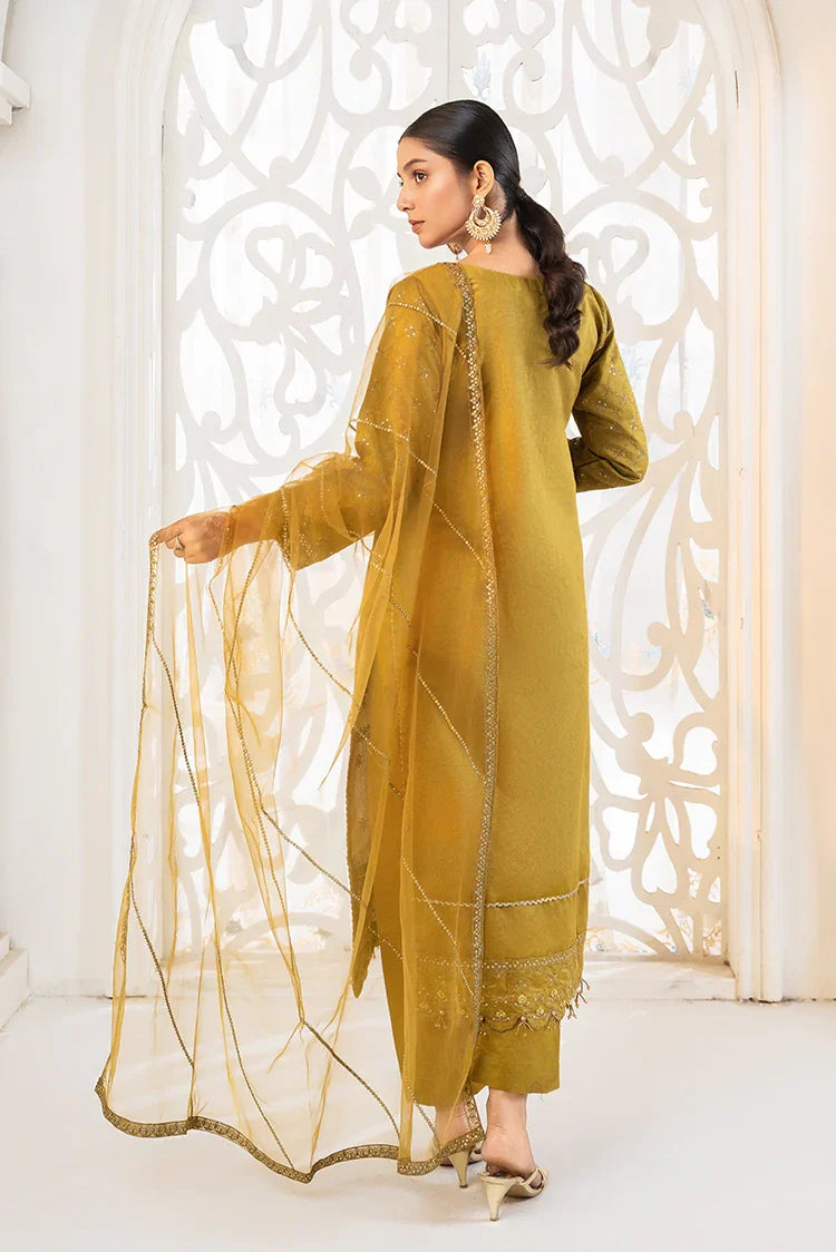 Picture of Khubsurat - 3 Piece Stitched Embroidered - Mustard - 4041-KH-SKTN - Available at Raja Sahib