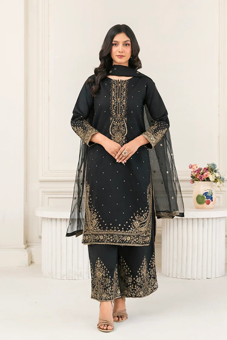 Picture of Khubsurat - 3 Piece Ready To Wear - Black - 4089-KH-SKTN - Available at Raja Sahib