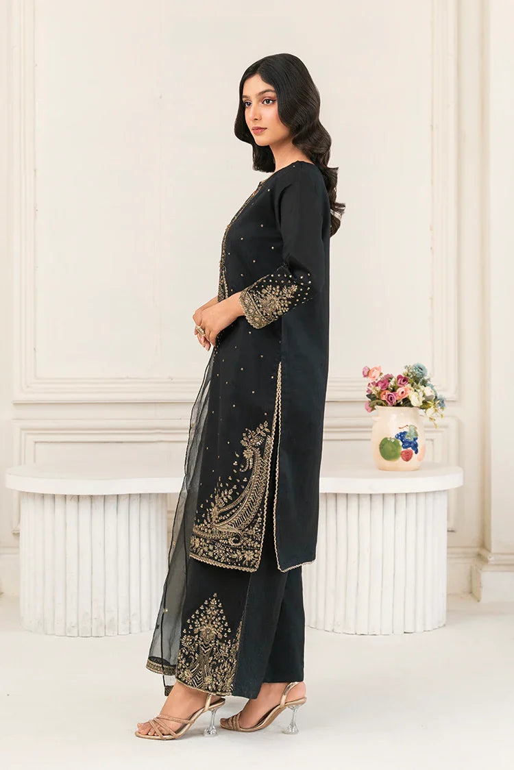 Picture of Khubsurat - 3 Piece Ready To Wear - Black - 4089-KH-SKTN - Available at Raja Sahib