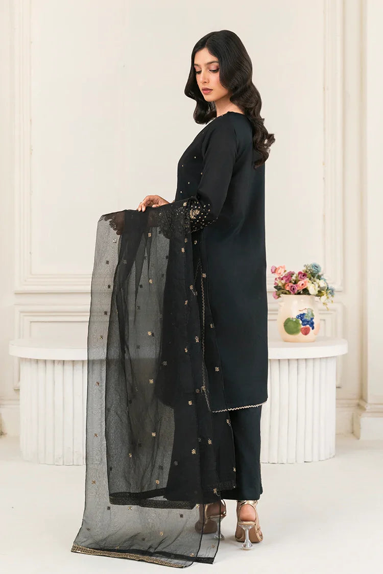 Picture of Khubsurat - 3 Piece Ready To Wear - Black - 4089-KH-SKTN - Available at Raja Sahib