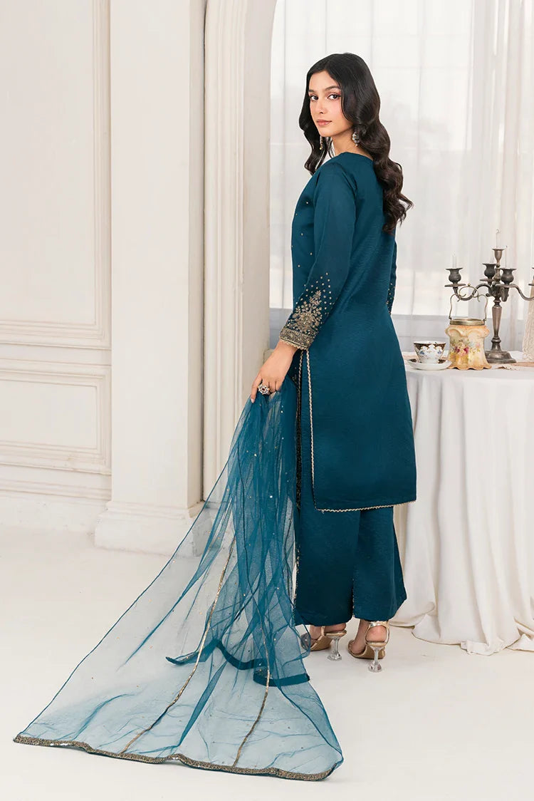 Picture of Khubsurat - 3 Piece Ready To Wear - Teal - 4089-KH-SKTN - Available at Raja Sahib