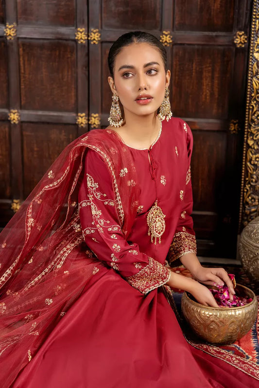 Khubsurat - 3 Pieces Ready to Wear - Maroon - 4144-KH-CT