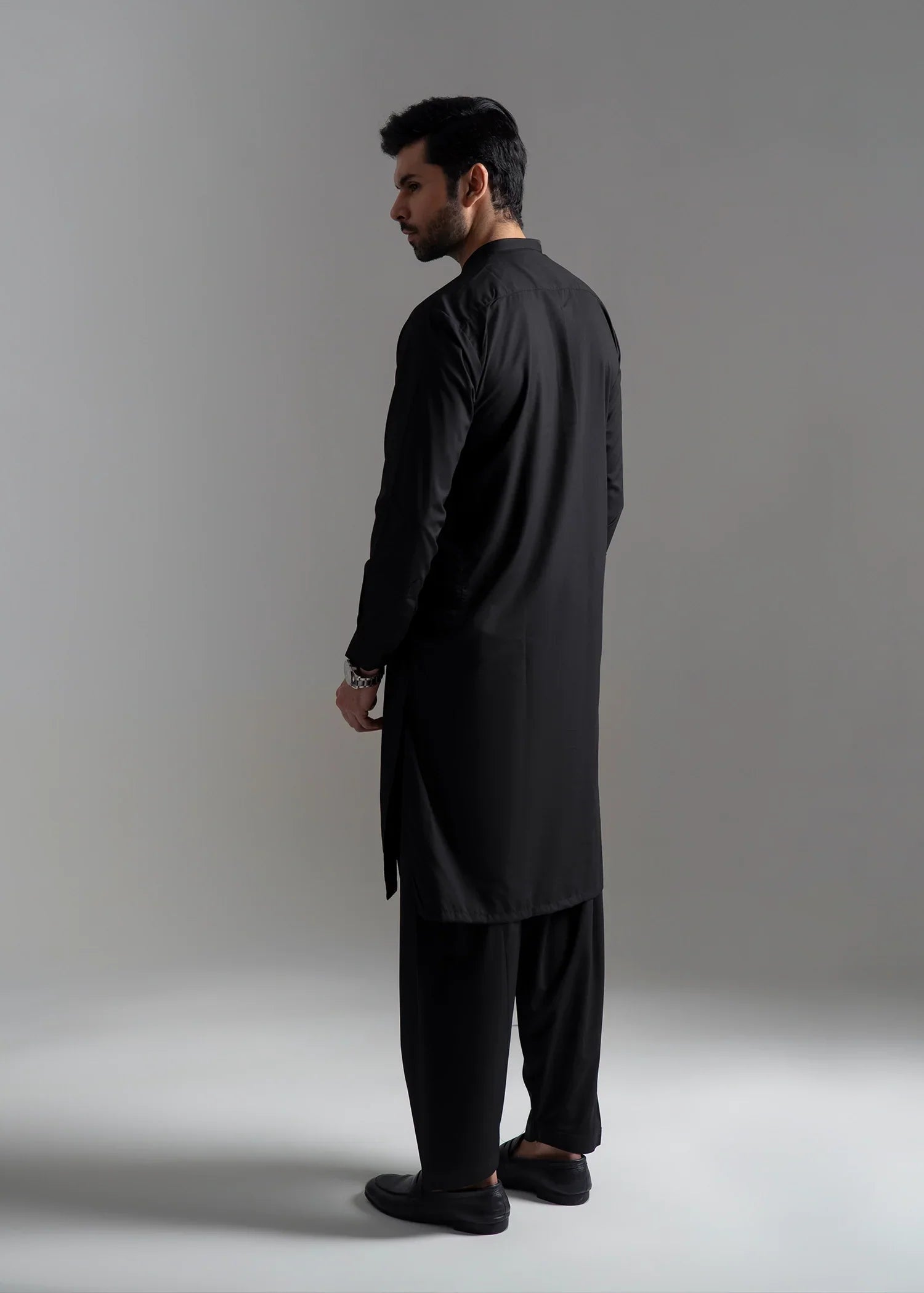 Picture of Wash & Wear | Black Ban Shalwar Kameez - Available at Raja Sahib