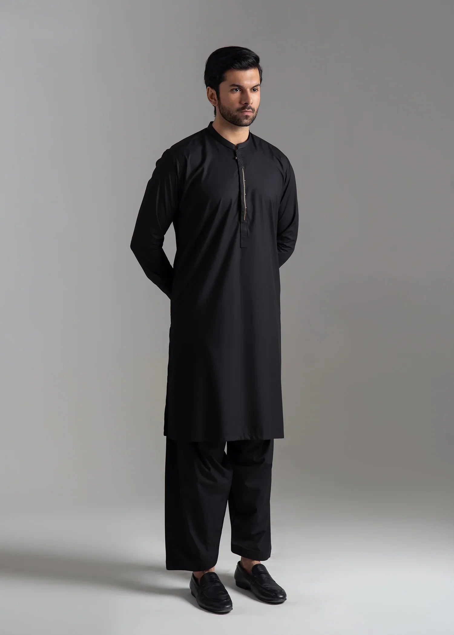 Picture of Wash & Wear | Black Ban Shalwar Kameez - Available at Raja Sahib