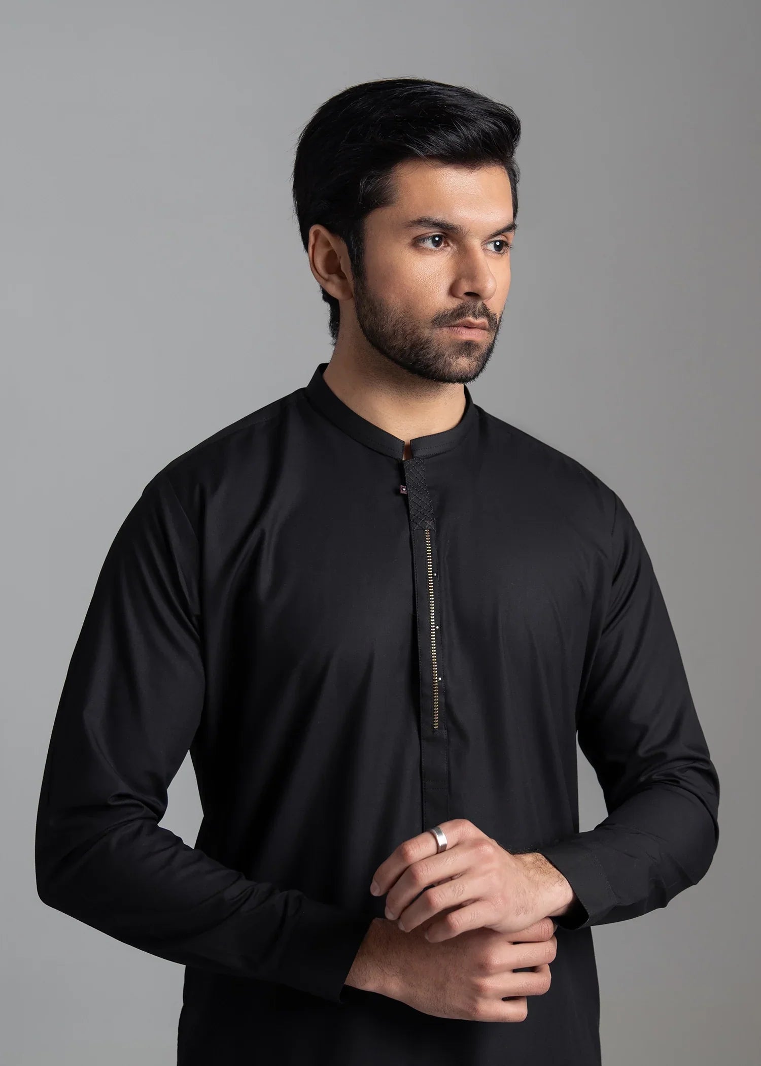Picture of Wash & Wear | Black Ban Shalwar Kameez - Available at Raja Sahib