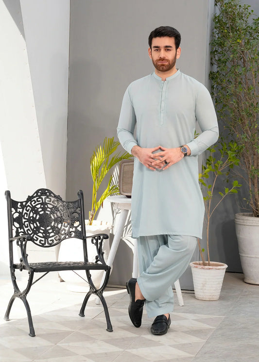 Picture of Wash & Wear | Light Green Ban Shalwar Kameez - Available at Raja Sahib