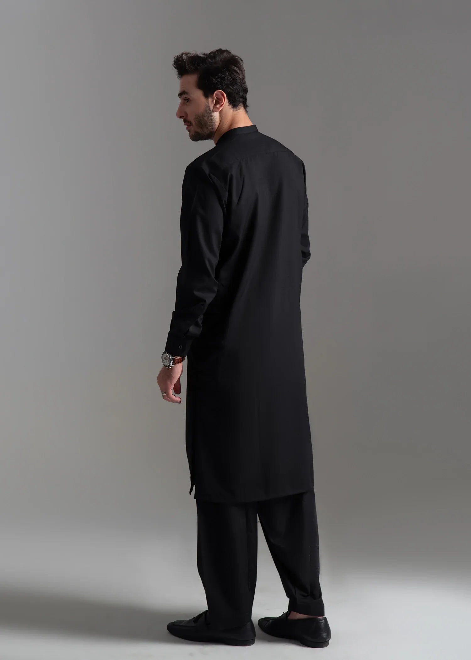 Picture of Wash & Wear | Black Ban Shalwar Kameez - Available at Raja Sahib