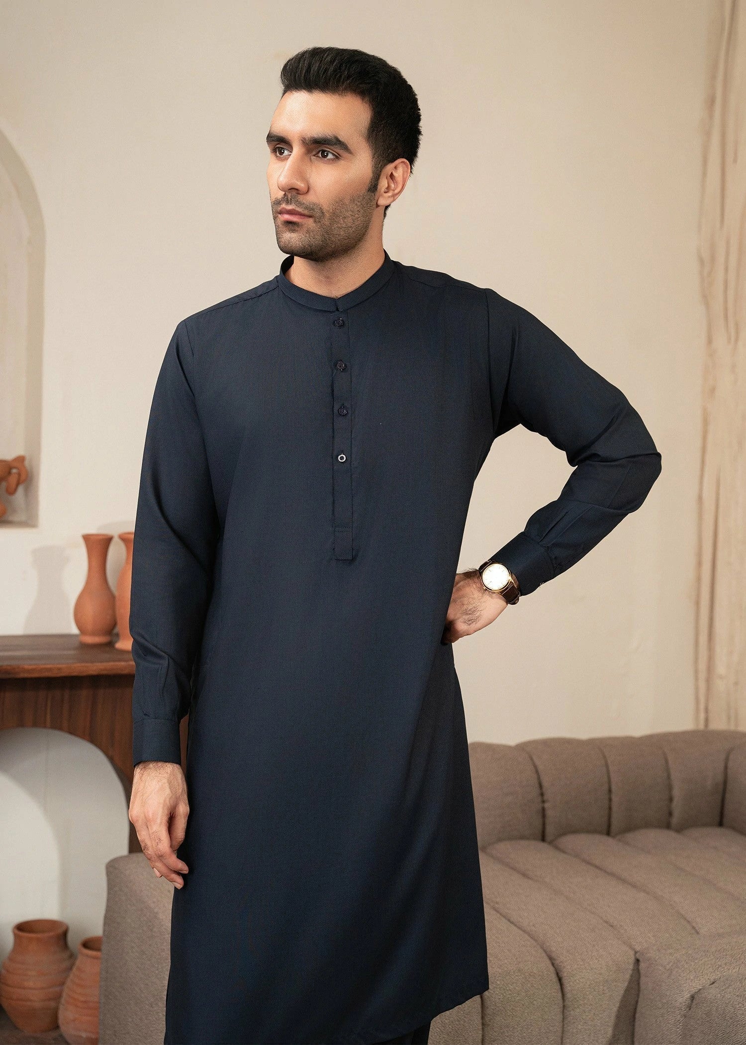 Picture of Wash & Wear | Blue Ban Shalwar Kameez - Available at Raja Sahib