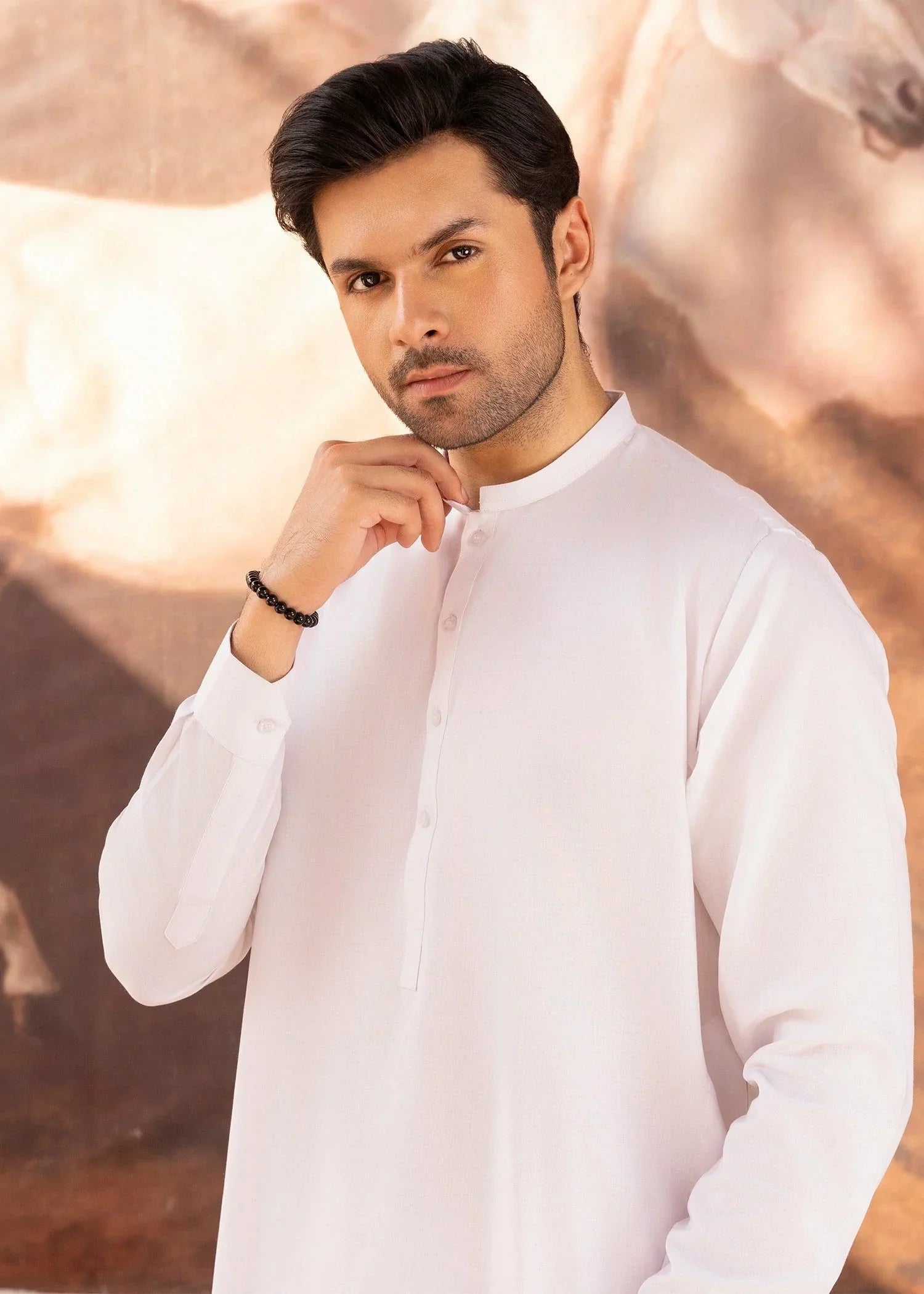 Picture of Wash & Wear | White Ban Shalwar Kameez - Available at Raja Sahib