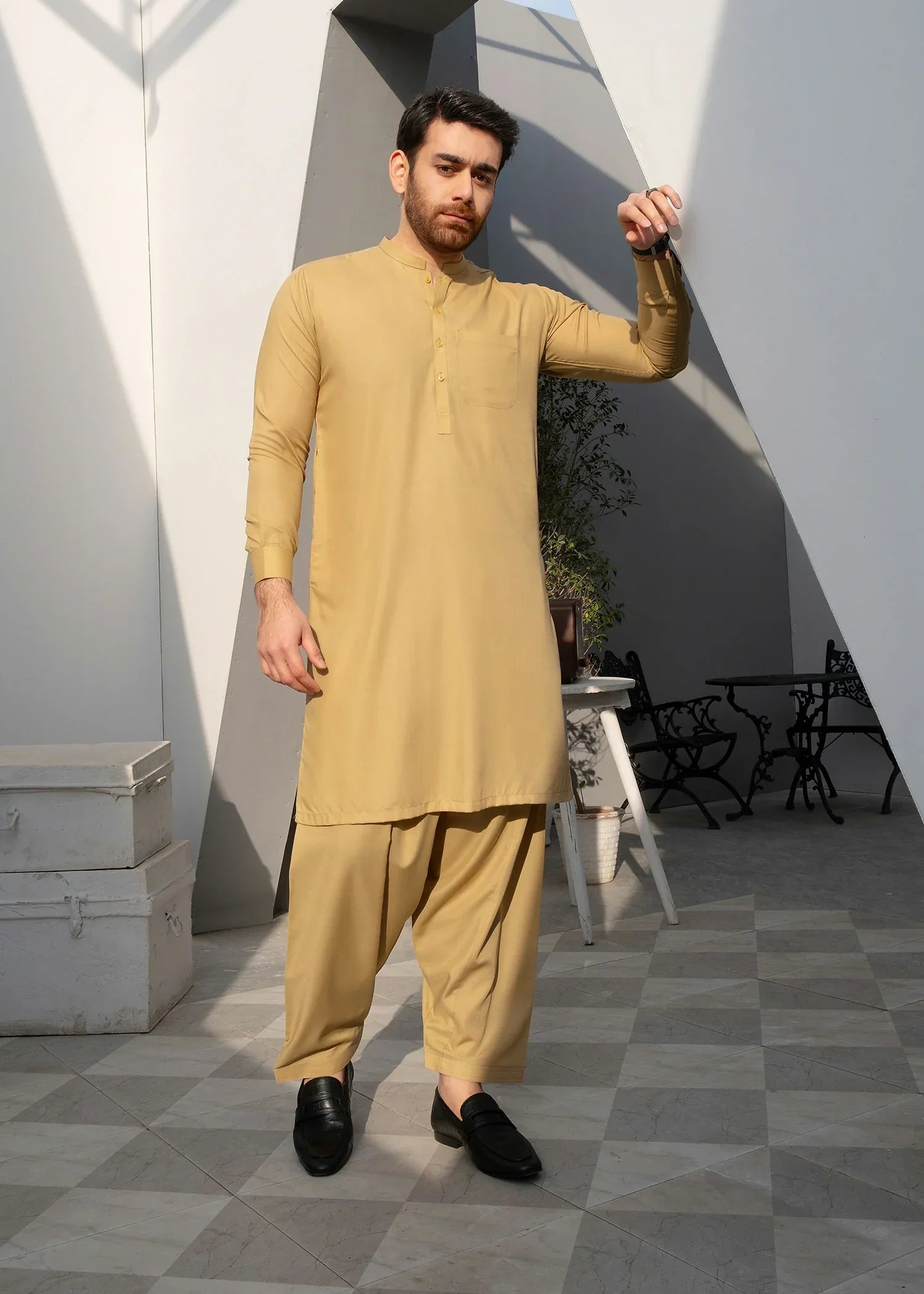 Picture of Wash & Wear | Skin Ban Shalwar Kameez - Available at Raja Sahib