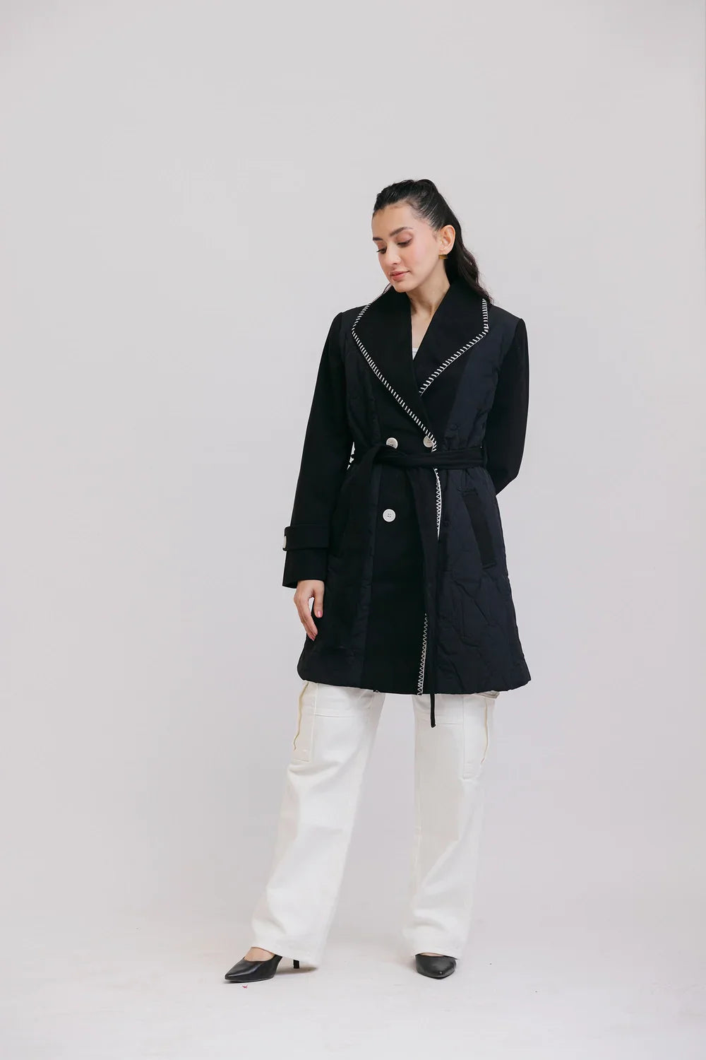 Picture of Ellena - Full Sleeves Long Coat - Available at Raja Sahib